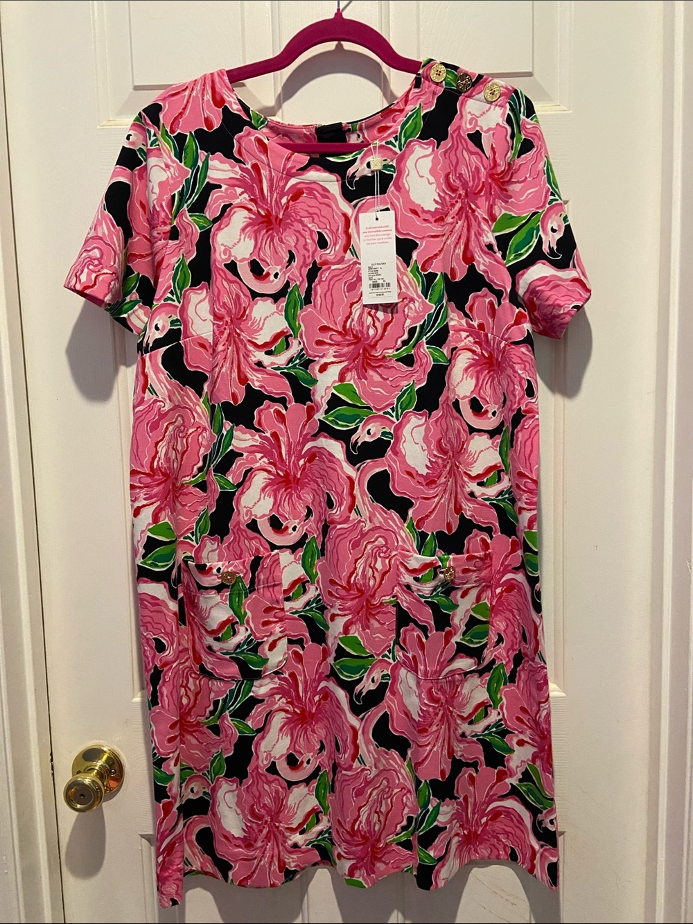 Lilly Pulitzer Mattison Dress - NWT- XL - “Onyx Party All The Time” 🦩